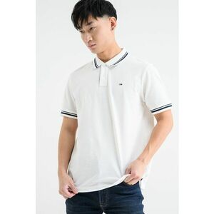 Tricou regular fit cu terminatii contrastante - Alb/Albastru ultramarin imagine