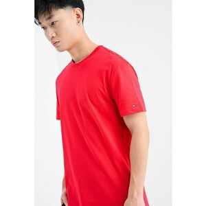 Tricou regular fit cu logo discret - Rosu imagine