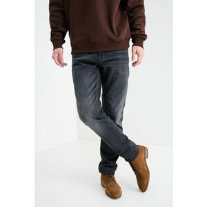 Blugi slim fit cu aspect decolorat - Negru stins imagine