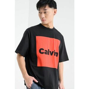 Tricou cu imprimeu pe partea din fata si spate - Negru/Caramiziu imagine
