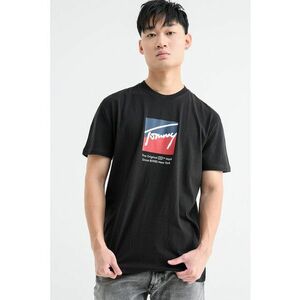 Tricou cu logo si decolteu la baza gatului - Rosu/Negru/Albastru ultramarin imagine
