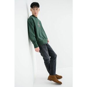 Bluza de trening din amestec de bumbac cu imprimeu logo - Visiniu/Verde englez imagine