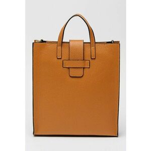 Geanta tote de piele cu bareta detasabila - Maro scortisoara imagine