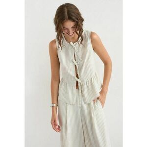 Bluza dama - fara maneci - dungi - poliester imagine