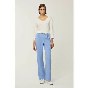 Pantaloni dama cu picior drept - Albastru imagine