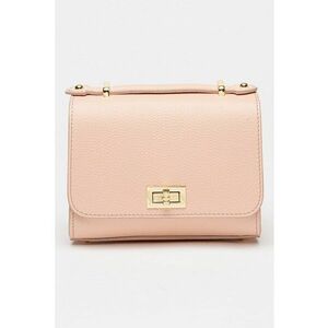 Geanta crossbody uni de piele - Roz deschis imagine