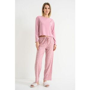Bluza de pijama din amestec de modal si bumbac - Roz prafuit imagine