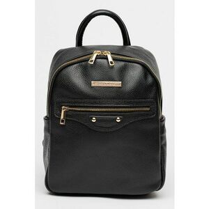 Rucsac de piele cu aplicatie logo - Negru imagine