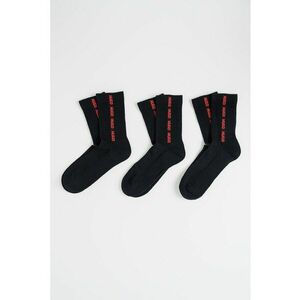 Set de sosete lungi cu logo - 3 perechi - Negru imagine