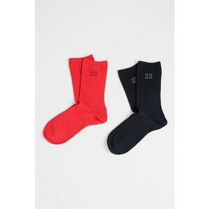Set de sosete lungi cu imprimeu logo - 2 piese - Rosu/Negru imagine
