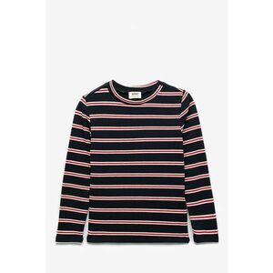 Bluza cu decolteu rotund si model in dungi - Rosu/Alb/Negru imagine