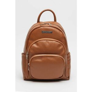 Rucsac din piele cu buzunare exterioare - Caramel imagine