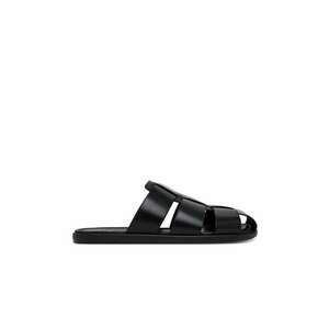 Slapi barbati 13963701 - Piele naturala - Negru - Negru imagine