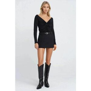 mini - talie inalta - textil - Negru imagine