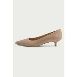 Pantofi din piele cu varf ascutit - Maro taupe deschis imagine