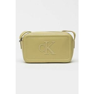 Geanta crossbody de piele ecologica cu logo in relief - Verde deschis imagine