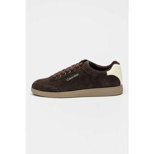 Pantofi sport de piele intoarsa cu logo lateral si talpa joasa - Maro imagine