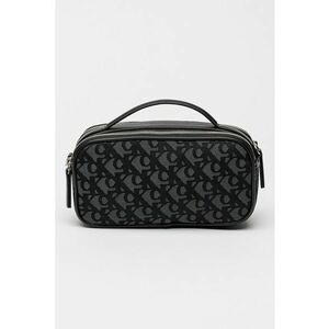 Geanta crossbody cu model cu monograma si doua compartimente - Negru/Gri imagine