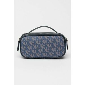Geanta crossbody cu model cu monograma si doua compartimente - Negru/Albastru inchis imagine