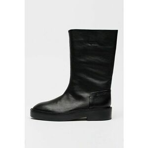Cizme medii slip-on de piele - Negru imagine