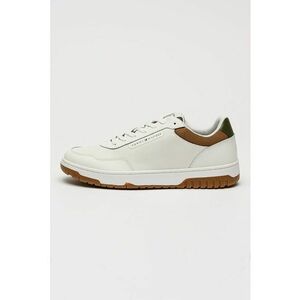 Pantofi sport de piele cu talpa plata - Alb imagine