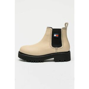 Ghete Chelsea de piele - Crem imagine