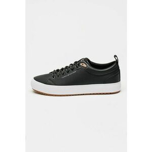 Pantofi sport low-cut cu garnituri de piele - Negru imagine