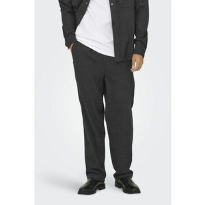 Pantaloni uni de trening relaxed fit - Gri inchis melange imagine