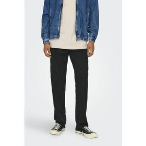 Pantaloni cargo regular fit cu talie medie - Negru imagine