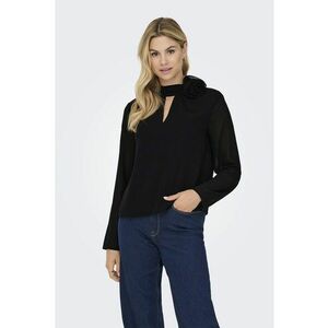 Bluza uni cu detaliu floral - Negru imagine