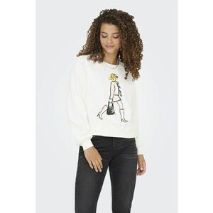 Bluza de trening din amestec de bumbac cu imprimeu grafic - Alb/Negru/Galben imagine