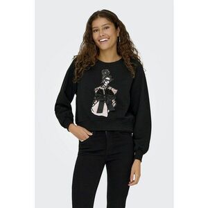 Bluza de trening din amestec de bumbac cu imprimeu grafic - Alb/Negru imagine