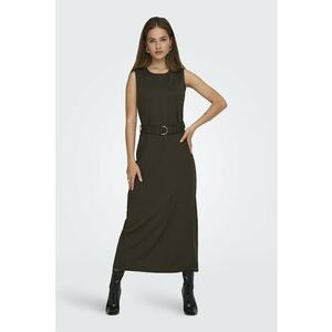 Rochie midi cu slit - Maro inchis imagine