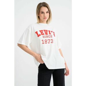 Tricou supradimensionat cu logo - Rosu/Alb imagine