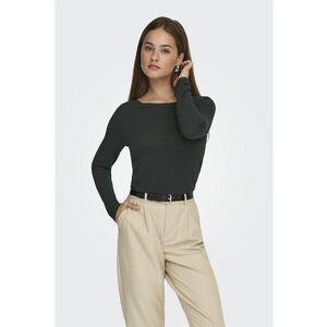 Bluza slim fit cu decolteu barcuta - Gri antracit imagine