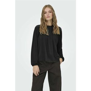 Bluza cu guler scurt si mansete elastice - Negru imagine