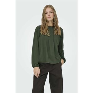 Bluza cu guler scurt si mansete elastice - Verde sparanghel imagine