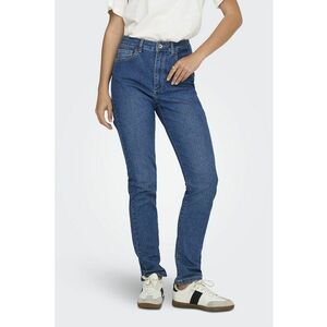 Blugi slim fit cu talie inalta - Albastru inchis imagine