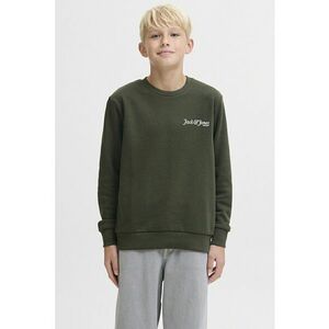 Bluza de trening cu imprimeu pe partea din spate si decolteu la baza gatului - Verde inchis imagine