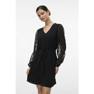 Bluza cu maneci bufante si decolteu in V - Negru imagine