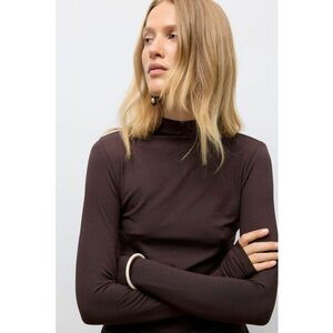 Bluza din amestec de modal - Maro imagine