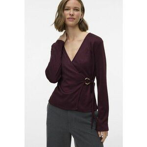 Bluza petrecuta cu decolteu cache coeur - Visiniu imagine