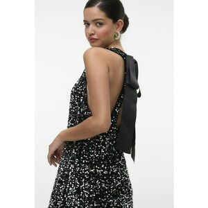 Rochie scurta cu paiete - Negru/Argintiu imagine