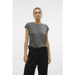 Tricou cu insertii din lurex - Negru/Gri inchis imagine
