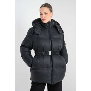 Jacheta cu vatelina - gluga detasabila si finisaj rezistent la apa - Negru imagine