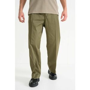 Pantaloni chino uni de bumbac Roy - Kaki imagine