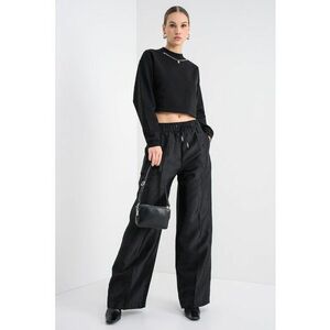 Bluza crop de trening cu lant decorativ - Negru imagine
