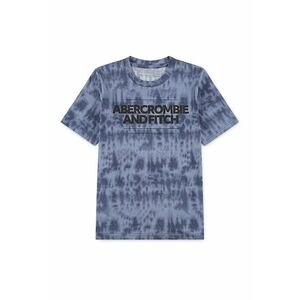 Tricou cu decolteu la baza gatului si imprimeu logo - Albastru prafuit imagine