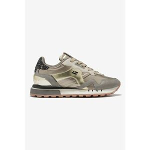 Pantofi sport din piele ecologica cu detaliu stralucitor - Auriu/Gri imagine