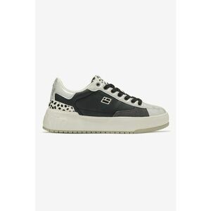 Pantofi sport cu talpa flatform si model - Negru/Argintiu imagine